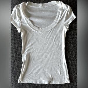 White scoop neck short sleeve Express shirt